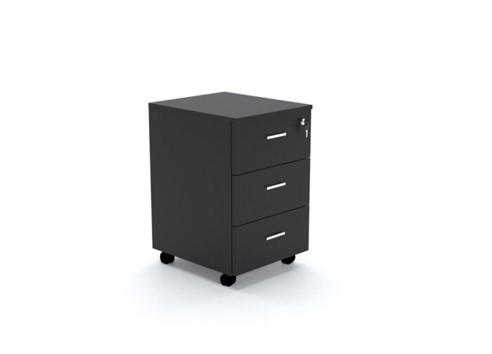 3 Drawer Mobile Wooden pedestal Cabinet Storage - Desk craft Office Furniture in Dubai
