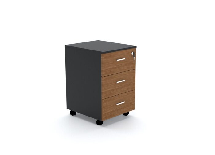 3 Drawer Mobile Wooden pedestal Cabinet Storage - Desk craft Office Furniture in Dubai