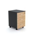 3 Drawer Mobile Wooden pedestal Cabinet Storage - Desk craft Office Furniture in Dubai