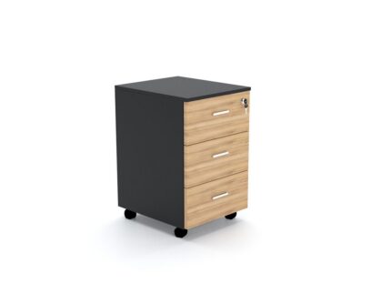 3 Drawer Mobile Wooden pedestal Cabinet Storage - Desk craft Office Furniture in Dubai