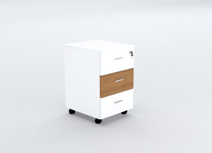 3 Drawer Mobile Wooden pedestal Cabinet Storage - Desk craft Office Furniture in Dubai
