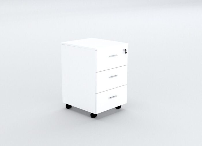 3 Drawer Mobile Wooden pedestal Cabinet Storage - Desk craft Office Furniture in Dubai