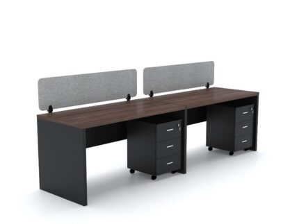 ARCH Workstation Cluster of 2 in-Line Layout Wooden Base - Desk Craft Office Furniture Made in Dubai
