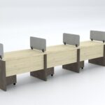 ARCH Workstation Cluster of 3 Face to Face Wooden Base - Desk Craft Office Furniture Made in Dubai