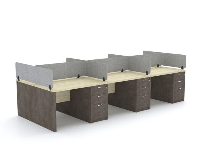 ARCH Workstation Cluster of 6 Face to Face Wooden Base - Desk Craft Office Furniture Made in Dubai