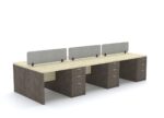 ARCH Workstation Cluster of 6 Face to Face Wooden Base - Desk Craft Office Furniture Made in Dubai
