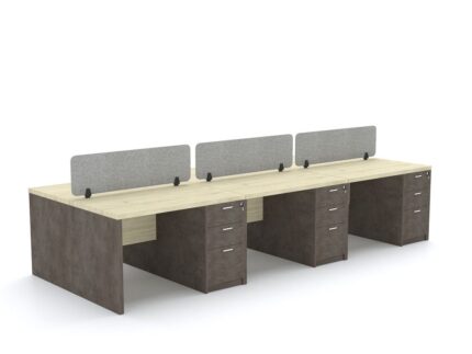 ARCH Workstation Cluster of 6 Face to Face Wooden Base - Desk Craft Office Furniture Made in Dubai