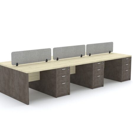 ARCH Workstation Cluster of 6 Face to Face Wooden Base - Desk Craft Office Furniture Made in Dubai