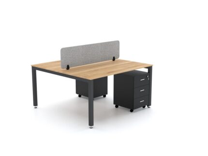 BELLA Workstation Cluster 2 Face Black Frame - Desk Craft Office Furniture in Dubai