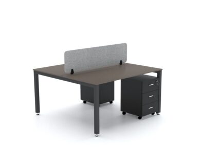 BELLA Workstation Cluster 2 Face Black Frame - Desk Craft Office Furniture in Dubai