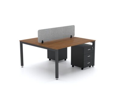 BELLA Workstation Cluster 2 Face Black Frame - Desk Craft Office Furniture in Dubai
