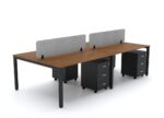 BELLA Workstation Cluster 4 Face Black Base - Desk Craft Office Furniture Dubai