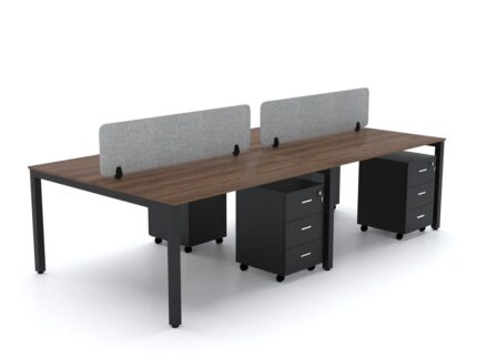 BELLA Workstation Cluster 4 Face Black Base - Desk Craft Office Furniture Dubai