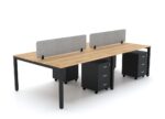 BELLA Workstation Cluster 4 Face Black Base - Desk Craft Office Furniture Dubai
