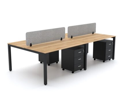 BELLA Workstation Cluster 4 Face Black Base - Desk Craft Office Furniture Dubai