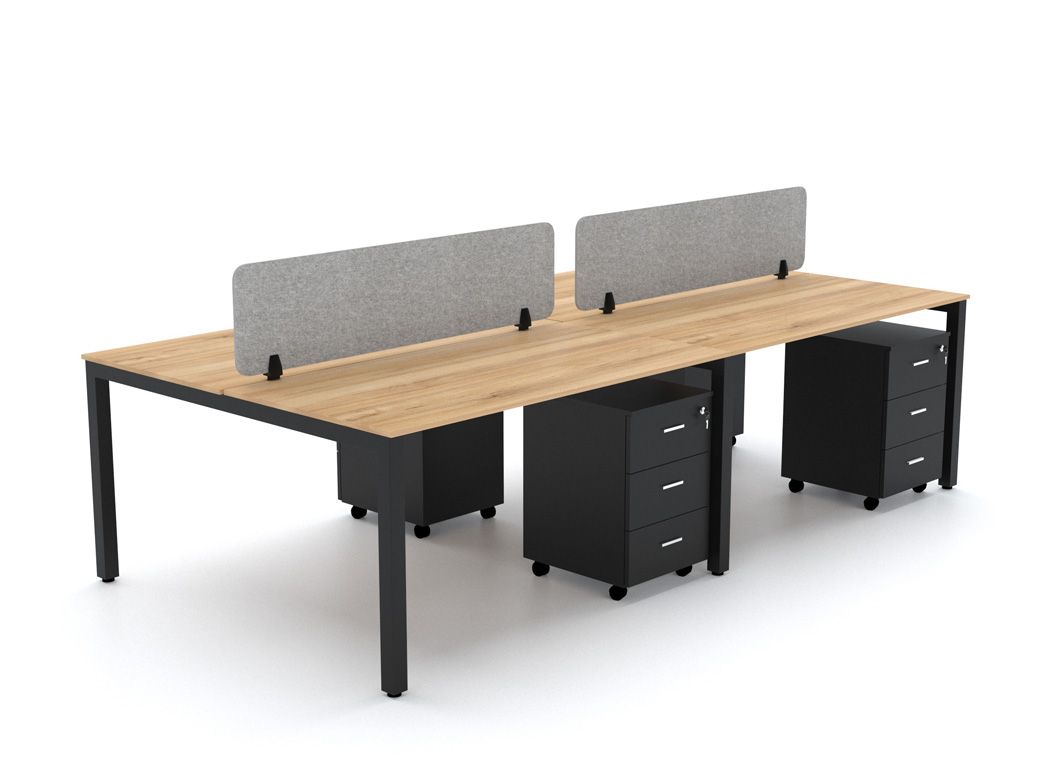 BELLA Workstation Cluster 4 Face Black Base - Desk Craft Office Furniture Dubai (4) BELLA Workstation Cluster 4 Face Black Base - Desk Craft Office Furniture Dubai