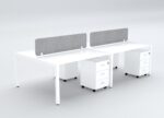 BELLA Workstation Cluster 4 Face White Base - Desk Craft Office Furniture Dubai