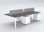 BELLA Workstation Cluster 4 Face White Base - Desk Craft Office Furniture Dubai