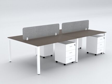 BELLA Workstation Cluster 4 Face White Base - Desk Craft Office Furniture Dubai