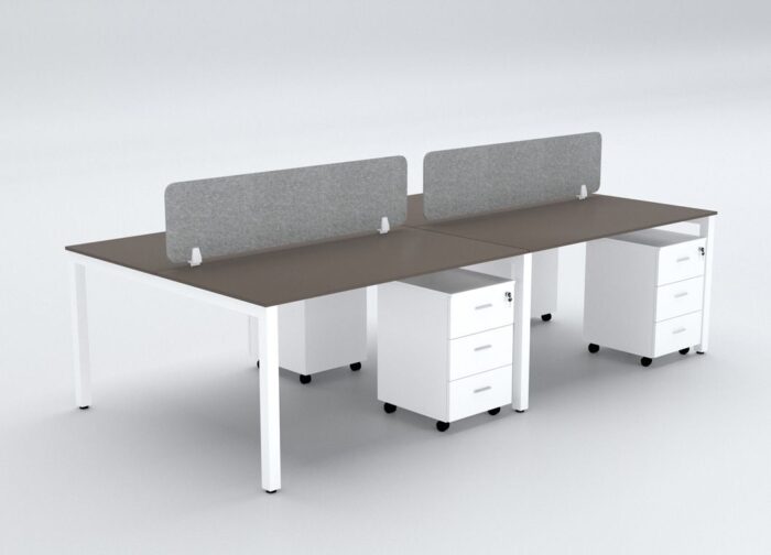 BELLA Workstation Cluster 4 Face White Base - Desk Craft Office Furniture Dubai