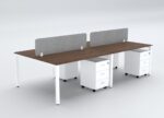 BELLA Workstation Cluster 4 Face White Base - Desk Craft Office Furniture Dubai