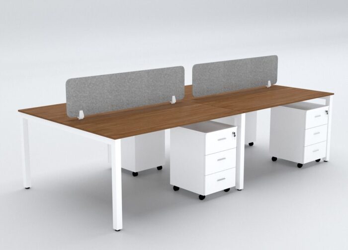 BELLA Workstation Cluster 4 Face White Base - Desk Craft Office Furniture Dubai