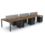 BELLA Workstation Cluster 6 Face Black Frame - Desk Craft Office Furniture in Dubai