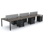 BELLA Workstation Cluster 6 Face Black Frame - Desk Craft Office Furniture in Dubai