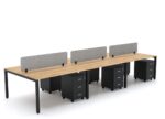 BELLA Workstation Cluster 6 Face Black Frame - Desk Craft Office Furniture in Dubai