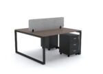 DIAMOND Workstation Cluster of 2 Face - Black Frame Desk Craft Office furniture Dubai