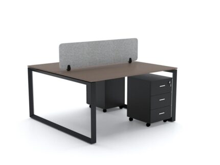 DIAMOND Workstation Cluster of 2 Face - Black Frame Desk Craft Office furniture Dubai