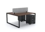 DIAMOND Workstation Cluster of 2 Face - Black Frame Desk Craft Office furniture Dubai