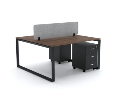 DIAMOND Workstation Cluster of 2 Face - Black Frame Desk Craft Office furniture Dubai
