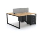 DIAMOND Workstation Cluster of 2 Face - Black Frame Desk Craft Office furniture Dubai