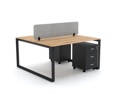 DIAMOND Workstation Cluster of 2 Face - Black Frame Desk Craft Office furniture Dubai