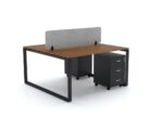 DIAMOND Workstation Cluster of 2 Face - Black Frame Desk Craft Office furniture Dubai