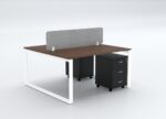 DIAMOND Workstation Cluster of 2 Face - White Frame Desk Craft Office furniture Dubai