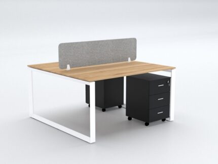 DIAMOND Workstation Cluster of 2 Face - White Frame Desk Craft Office furniture Dubai