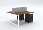 DIAMOND Workstation Cluster of 2 Face - White Frame Desk Craft Office furniture Dubai