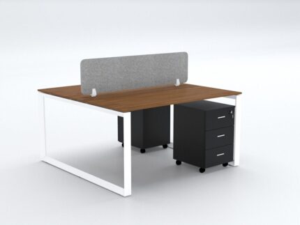DIAMOND Workstation Cluster of 2 Face - White Frame Desk Craft Office furniture Dubai