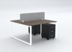 DIAMOND Workstation Cluster of 2 Face - White Frame Desk Craft Office furniture Dubai