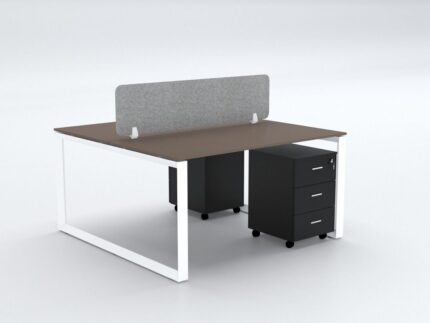 DIAMOND Workstation Cluster of 2 Face - White Frame Desk Craft Office furniture Dubai