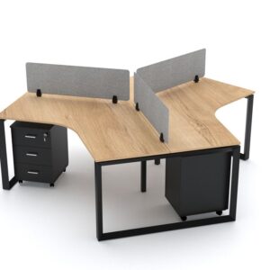 DIAMOND Workstation Cluster of 3 Face to Face - Desk Craft Office Furniture Made in Dubai (2) DIAMOND Workstation Cluster of 3 Face to Face Black Frame - Desk Craft Office Furniture Made in Dubai