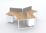 DIMAOND Workstation Cluster of 3 Face Black Frame Y-Shaped- Desk Craft Office Furniture Made in Dubai