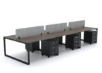 DIAMOND Workstation Cluster of 6 Face Black Frame - Desk Craft Office Furniture in Dubai