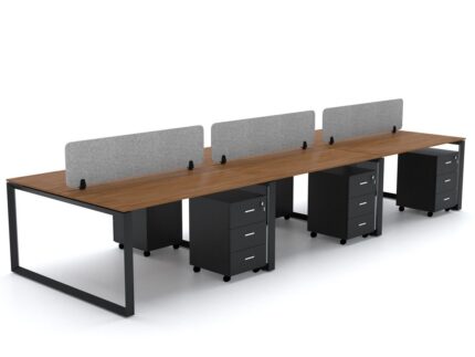 DIAMOND Workstation Cluster of 6 Face Black Frame - Desk Craft Office Furniture in Dubai