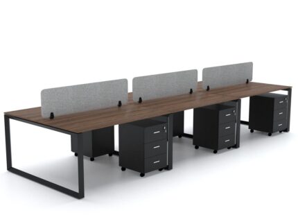 DIAMOND Workstation Cluster of 6 Face Black Frame - Desk Craft Office Furniture in Dubai