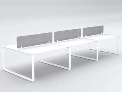 DIAMOND Workstation Cluster of 6 Face White Frame - Desk Craft Office Furniture in Dubai