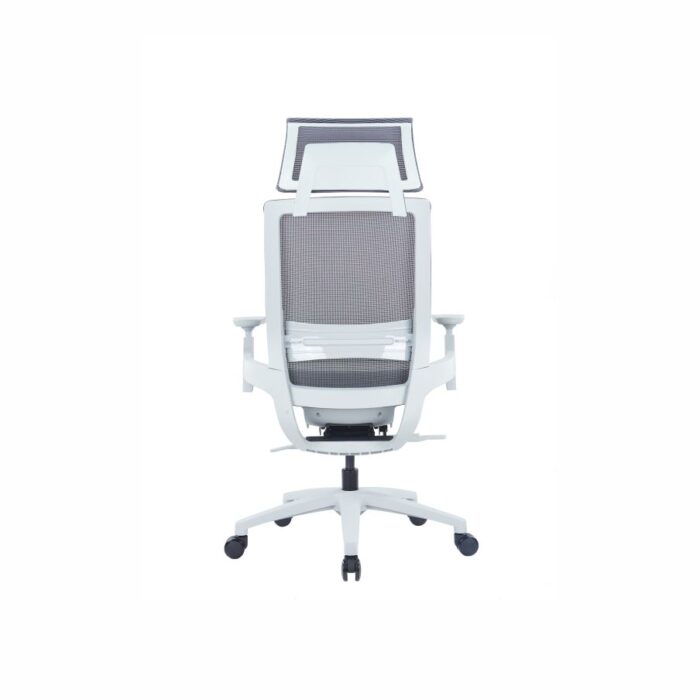Darts White Frame Grey Mesh Ergonomic Chair - Desk Craft Office furniture in Dubai