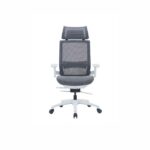 Darts White Frame Grey Mesh Ergonomic Chair - Desk Craft Office furniture in Dubai